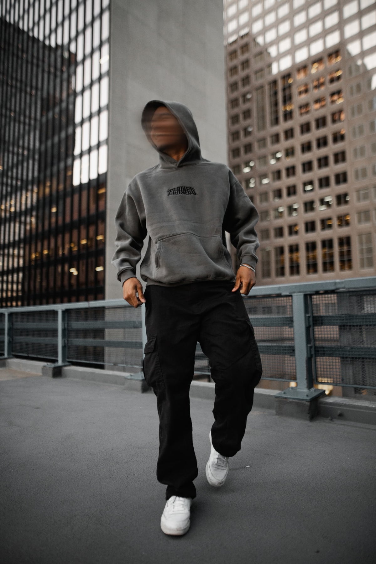 Charcoal Embroidered Hoodie