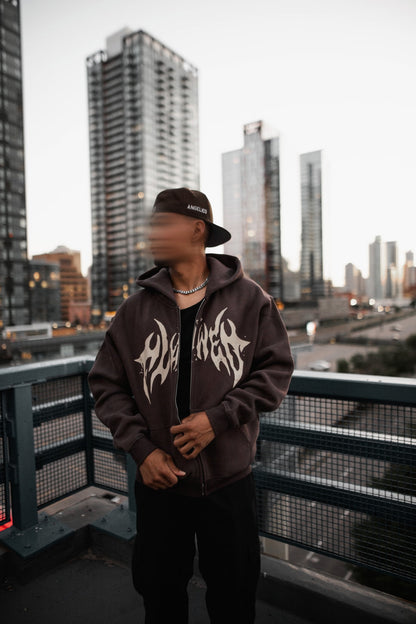 Chocolate Brown Zip Up Hoodie