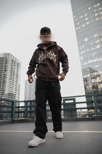 Chocolate Brown Zip Up Hoodie