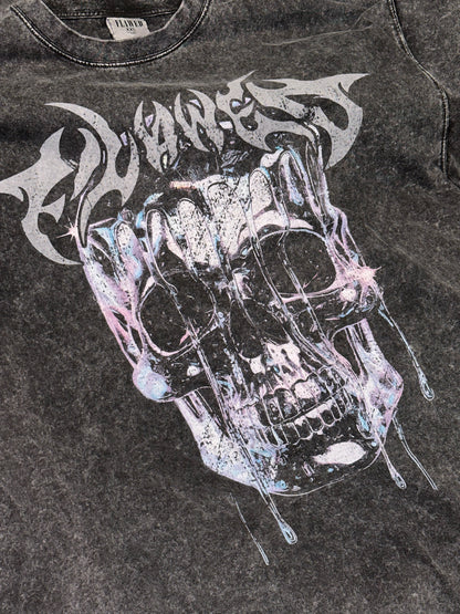 Drippy Skull Acid Wash T-Shirt