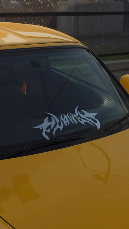 17" Tribal White Windshield Banner